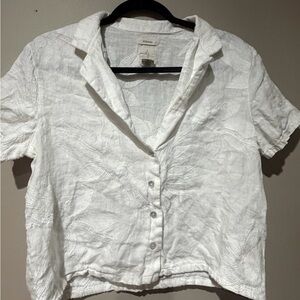 Joie Cream Textured Button Down Shirt